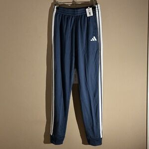 NWT Adidas Blue Joggers with White Accents